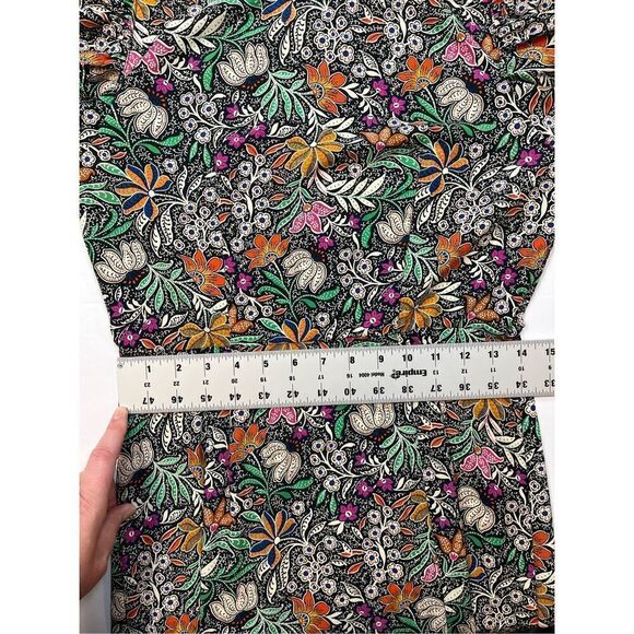 TOPSHOP Long Sleeve Dress Black Floral Paisley Mid-Maxi Length US Size 6 NEW WT! - Picture 7 of 11